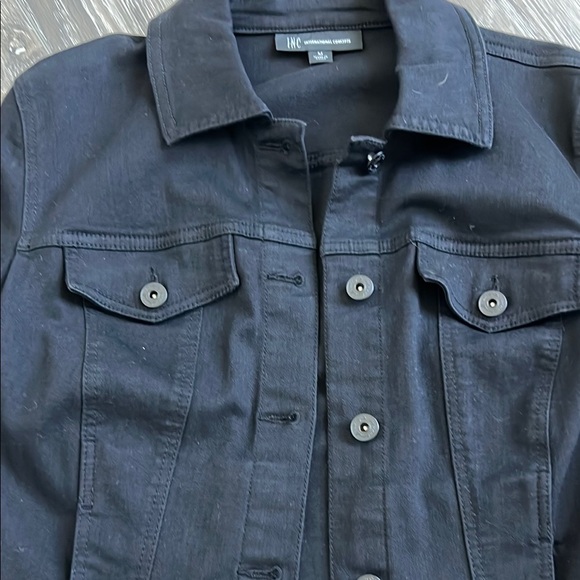 INC International Concepts Black Denim Jacket - Picture 3 of 3